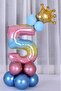 Number Balloon Welcome Set 5 Year Old Rainbow Colors Number Balloon Gold Crowned 5 Number Balloon
