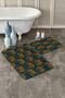 Special Design 2-Piece Bathroom Mat Set with Ethnic Elephant Design & Toilet Mat Set