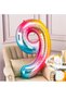 Number Balloon Welcome Set Age 0 Rainbow Colors Number Balloon Gold Crowned 0 Number Balloon - 8