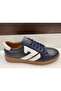 Navy Blue Leather Casual Daily Shoes Model Offering Durability and Elegance Together -136009