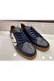 Navy Blue Leather Casual Daily Shoes Model Offering Durability and Elegance Together -136009 - 2