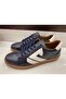 Navy Blue Leather Casual Daily Shoes Model Offering Durability and Elegance Together -136009 - 3