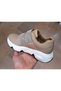 Women's Nut Skin Velcro and Stone Sneaker Sports Shoes - 6