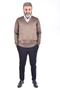Wool V-neck Long Sleeve Sweater/coffee/xxl - 2