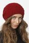 Women's Burgundy Basket Knit Lined Knitwear Beanie - 2