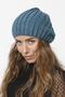 Thessaloniki Knitted Knitwear Plain Beret - Blue - 3
