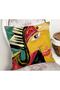 Double Sided Music Themed Abstract Women's Motif Suede Throw Pillow Cover - 2