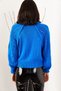 Women's Sax Blue Bat Sleeve Detailed Knit Sweater KZK-19000248 - 4
