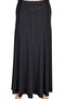 Women's Safa Sandy Piece Unlined Black Skirt with Elastic Waist