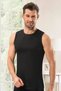 Men's 2-Piece Black and White Assortment (2 Colors 1 Pack) Zero Sleeve Crew Neck Undershirt Athlete 114&126