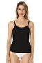 Women's Bamboo Seamless Tank Top with Adjustable Straps – Body-Hugging, Soft and Flexible - Black 1310