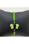 Pistachio Green Glass Butterfly Macrame Bracelet