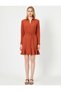 Women's Skirt Flounce Detailed Shirt Dress - 3