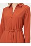 Women's Skirt Flounce Detailed Shirt Dress - 5