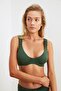 Green Gather Detailed Underwire Bikini Top TBESS21BU0035 - 2