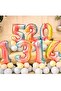 Number Balloon Welcome Set 5 Year Old Rainbow Colors Number Balloon Gold Crowned 5 Number Balloon - 8