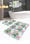 Blue Floor Tropical Leaf Flamingo Motif 2-Piece Kitchen Mat Set & Bathroom Mat Set - 3