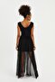 Slit Dress with Tulle Skirt - 3