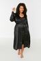Black Kimono - Nightgown Satin 2-Piece Set TBBSS22SB00000