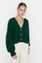 Emerald Green Knit Detailed Sweater Cardigan TWOAW23HI00128 - 3