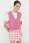 Pink Soft Textured Knitwear Vest Twoaw22Bz0033