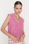 Pink Soft Textured Knitwear Vest Twoaw22Bz0033 - 2