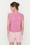 Pink Soft Textured Knitwear Vest Twoaw22Bz0033 - 5