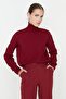 Bordo Basic Balıkçı Yaka Triko Kazak TWOAW21KZ0485 - 3