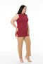 Large Size Half Fisherman Long Viscose Claret Red Body with Slits on the Sides - 2