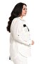 Large Size Asymmetrical Black and White Shirt with Folded Sleeves and Pocket Detail - 4