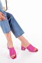 Pink Heeled Knitwear Slippers