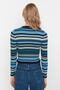 Navy Blue Crop Knitwear Sweater TWOAW22KZ1114 - 5