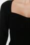 Black Crop Heart Collar Knitwear Sweater TWOAW22KZ1760 - 4