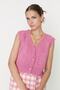 Pink Soft Textured Knitwear Vest Twoaw22Bz0033 - 4