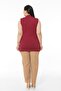 Large Size Half Fisherman Long Viscose Claret Red Body with Slits on the Sides - 3