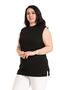 Large Size Half Fisherman Long Viscose Black Body with Slits on the Sides - 2