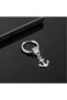 Unisex Stainless Silver Steel Anchor Pendant Hoop Earrings - 2