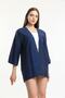 Indigo Linen Jacket Kimono - 5