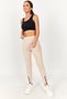 Women's Beige High Waist Zippered Camisole Tights ARM-22Y124043