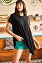 Women's Black Asymmetrical Casual Tunic TNK-19000014 - 2