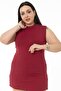 Large Size Half Fisherman Long Viscose Claret Red Body with Slits on the Sides