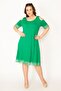 Women's Large Size Green Off-Shoulder Lace Dress 65n32519 - 3