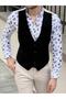 Slim Fit Navy Blue Wool Vest
