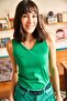 Women's Grass Green V-Neck Basic Tank Top Blouse with Chest Insert BLZ-19000906