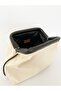 Women's Black Piping Canvas Linen Clutch Handbag - 4