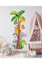 Cute Safari Animals Themed Height Meter Children's Room Multi-Purpose Cabinet Wall Sticker Set - 4