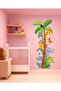 Cute Safari Animals Themed Height Meter Children's Room Multi-Purpose Cabinet Wall Sticker Set - 5