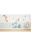 Watercolor Safari Animals, Flying Balloons Hippopotamus, Raccoon, Owl Children's Room Wall Sticker - 8