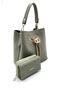 Women's 3-Compartment Adjustable Long Strap Bag and Wallet Combination