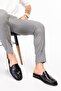 Men's Black Genuine Leather House Slippers